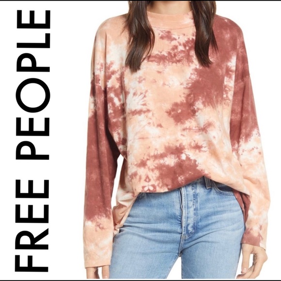 Free People Tops - ❌SOLD❌NWT Free People Long sleeve tee Terracotta Tie Dye